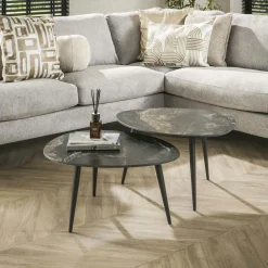 Tables Basses Design|ZALA Table basse moderne forme goutte dorée