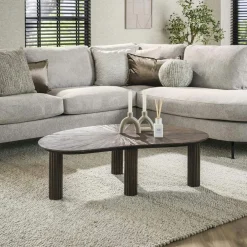 Tables Basses Design|Tables Basses Gigognes|YOGY Table basse organique en bois de teck forme triangle (lot de 3)