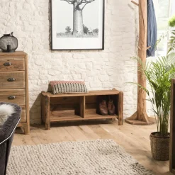 Tables Basses Scandinaves|Tables Basses Rondes|Swing Table basse ronde bois de teck recyclé métal noir grand modèle