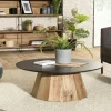 Tables Basses Design|Tables Basses Rondes|CRACOVIE Table basse ronde bois recyclé pin
