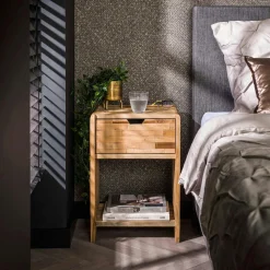 Tables Basses Rondes|DIKA Table basse ronde béton beige pieds bois croisés