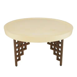 Tables Basses Rondes|BRASILIA Table basse ronde béton et métal pied grillage