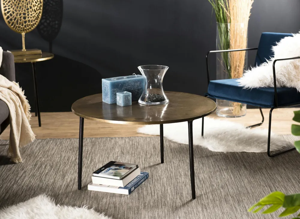 Tables Basses Rondes|Tables Basses Design|ZALA Table basse ronde dorée