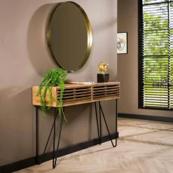 Tables Basses Gigognes|ASCOLI Table basse ronde en bois de manguier et céramique (lot de 2)