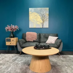 Tables Basses Rondes|VENETIE Table basse ronde en bois clair ø 90 cm