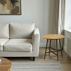 Tables Basses Rondes|MANADO Table basse ronde en bois de teck recyclé