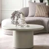 Tables Basses Rondes|ALBERTA Table basse ronde sable - design minimaliste, pied cylindrique