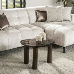 Tables Basses Design|Tables Basses En Verre|LAGUNA Table basse verre – finition cuivre antique, 35 cm