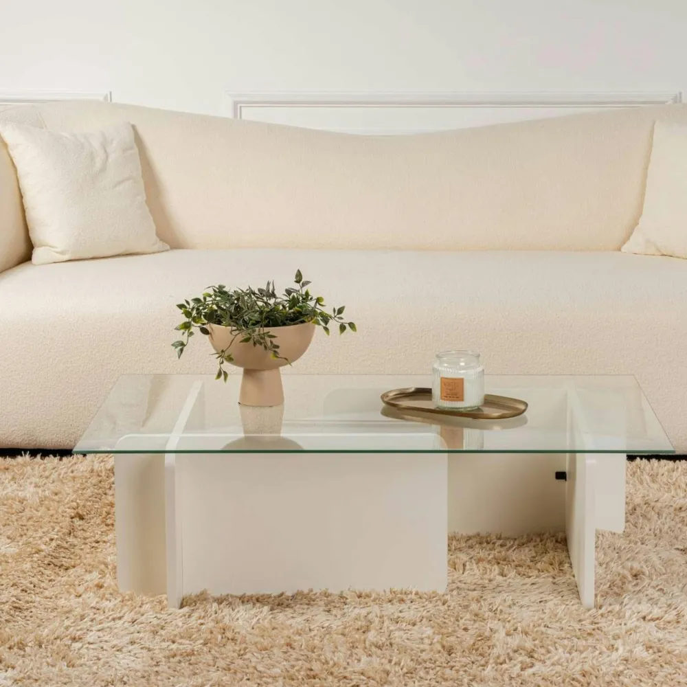 Tables Basses En Verre|SALTA Table basse verre déstructurée – base gris anthracite