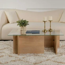 Tables Basses En Verre|SALTA Table basse verre déstructurée – base gris anthracite