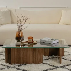 Tables Basses En Verre|SALTA Table basse verre déstructurée – base gris anthracite