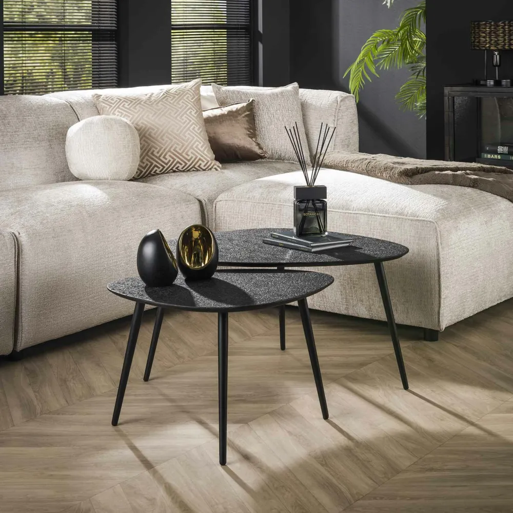 Tables Basses Vintage|BRADFORD Table basse vintage en bois de chêne, forme ovale