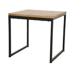 Tables À Manger Industrielles|Tables À Manger Carrées|Loft / Loft Colors Table carrée en Hévéa recyclé naturel et pieds métal 80x80x76cm LOFT