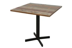 Tables À Manger Industrielles|Tables À Manger Carrées|Loft / Loft Colors Table carrée en Hévéa recyclé coloré et pieds métal en croix 80x80x76cm LOFT COLORS