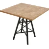 Tables À Manger Industrielles|Tables À Manger Carrées|Loft / Loft Colors Table carrée en Hévéa recyclé naturel et pieds métal façon "Tour Eiffel" 80x80x76cm LOFT