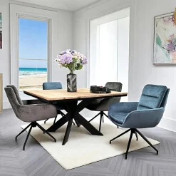 Tables À Manger Carrées|Tables À Manger En Chêne|PALERME Table carrée extensible en chêne blanc 130 cm