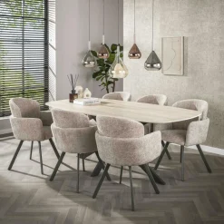 Tables À Manger Rectangulaires|Tables À Manger En Céramique|COLISEE Table céramique effet travertin texturé - 180 cm