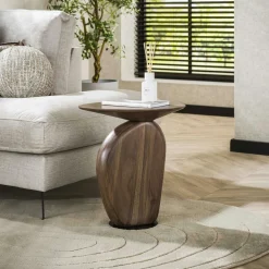 Bouts De Canapé Design|Bouts De Canapé En Bois|MYSORE Table d’appoint bois brun – rangement intégré, 56 cm