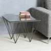 Univers Déco·Design Contemporain|Bouts De Canapé En Métal|LOUVRE Table d'appoint Bout de Canapé Design verre et métal