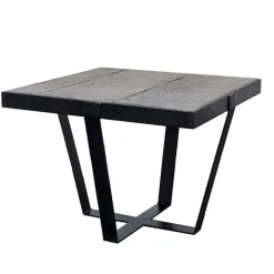 Bouts De Canapé En Métal|Bouts De Canapé En Bois|SOOMAA Table d'appoint Bout de Canapé chêne massif métal réf 30020861