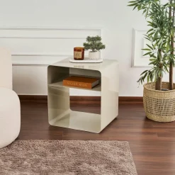 Bouts De Canapé En Métal|SFAX Table d’appoint design métal noir – 2 plateaux