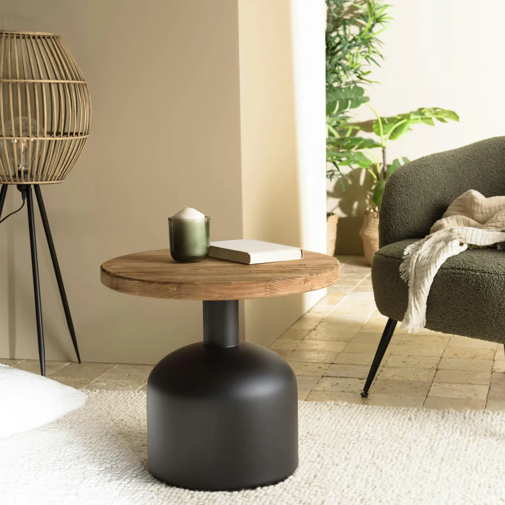 Bouts De Canapé Industriels|Bouts De Canapé En Bois|CRACOVIE Table d'appoint design pin recyclé