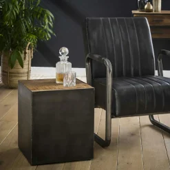 Bouts De Canapé En Métal|Bouts De Canapé En Bois|SHEFFIELD Table d'appoint industrielle