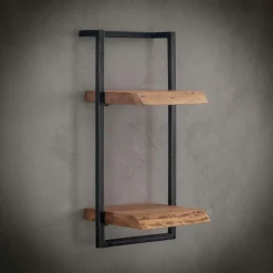 Bouts De Canapé En Métal|Bouts De Canapé En Bois|JENA Table d'appoint noire - plateau en bois clair carré