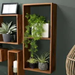 Bouts De Canapé En Bois|Swing Table d'appoint ronde 38 cm fibre de coco et bois recyclé