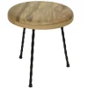 Bouts De Canapé En Bois| Table d'appoint ronde en bois de manguier 33 cm