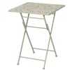 Tables De Jardin|GRENADE Table de jardin carrée 58 cm gris/beige décor mosaïque galets