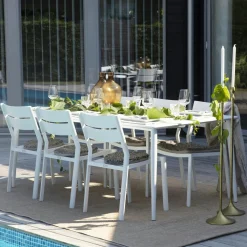 Tables De Jardin|Meubles En Aluminium Brafab|STOCKHOLM Table de jardin en aluminium finition blanc 200 cm