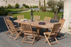 Tables De Jardin|SUMMER Table de jardin en Teck brut carrée pliante 70cm
