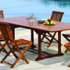 Tables De Jardin|MACAO Table de jardin en teck huilé rectangle extensible 180/240x100x75