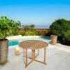 Tables De Jardin|SUMMER Table de jardin en Teck ronde pliante papillon 120cm