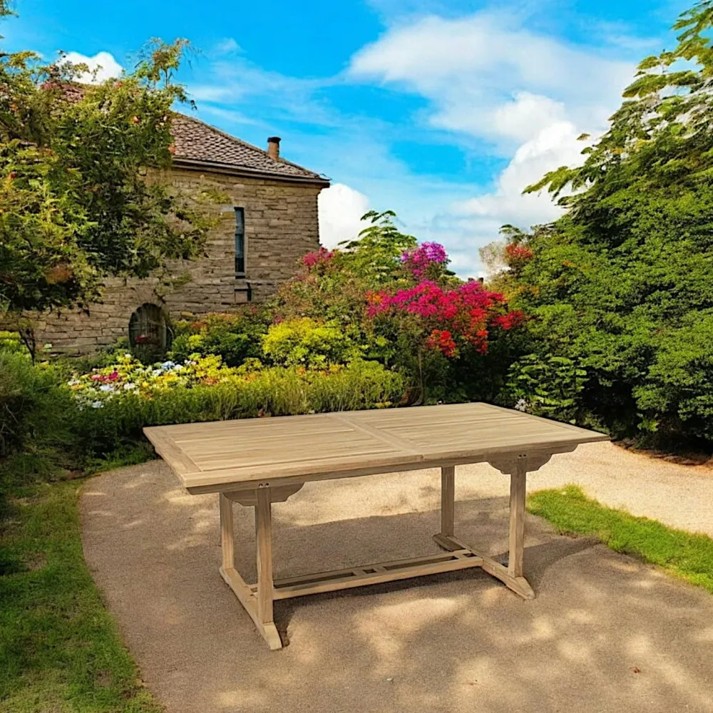 Tables De Jardin|SUMMER Table de jardin en Teck rectangle extensible 180/240cm