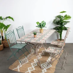 Tables De Jardin|GRENADE Table de jardin motif rosace 140 cm