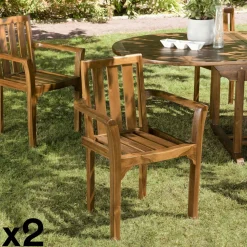 Tables De Jardin|MACAO Table de jardin pliante papillon en teck 120 cm