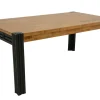 Tables À Manger Industrielles|Tables À Manger Extensibles|Docker Table de repas rectangle extensible hévéa recyclé naturel et métal noirci 180/260X100X76cm