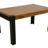 Tables À Manger Industrielles|Tables À Manger Rectangulaires|Docker Table de repas rectangle extensible hévéa recyclé naturel et métal noirci 150/230X90X76cm