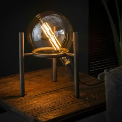 Tables À Manger Industrielles|Tables À Manger Rondes|BIHAR Table de repas ronde bois effet pierre rouille 120 cm