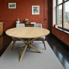Tables À Manger Scandinaves|Tables À Manger Rondes|Baltic Table de Repas ronde Hévéa avec pieds en croix D120xH76cm