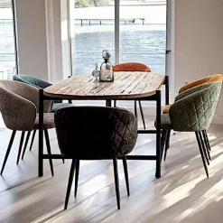 Tables À Manger Vintage|Tables À Manger En Bois|TRANI Table de repas teck recyclé bords arrondis 240 cm