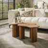 Tables Basses Design|Tables Basses Gigognes|Melbourne Table de salon en bois d'acacia pieds rainurés (lot de 2)