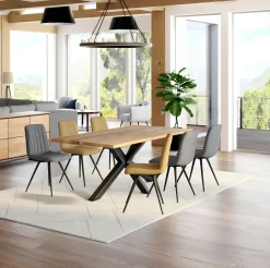 Tables À Manger Rectangulaires|Tables À Manger En Chêne|ETNA Table extensible en chêne huilé bords naturels 240 cm