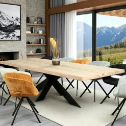 Tables À Manger Rectangulaires|Tables À Manger En Chêne|PALERME Table extensible en chêne blanc avec bords naturels 200 cm