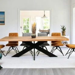 Tables À Manger Rectangulaires|Tables À Manger En Chêne|PALERME Table extensible en chêne huilé avec bords naturels 240 cm