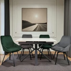 Tables À Manger Rectangulaires|Tables À Manger En Céramique|VICO Table extensible en céramique effet terrazzo 120-180 cm