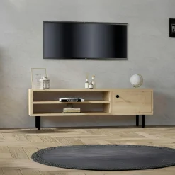 Tables À Manger Rondes|Tables À Manger En Chêne|SAVONE Table extensible ronde en bois clair 118-158 cm