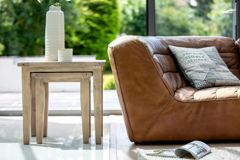 Univers Déco·Maison De Campagne|Tables Basses Gigognes|SALERNE Table gigogne bois recyclé clair